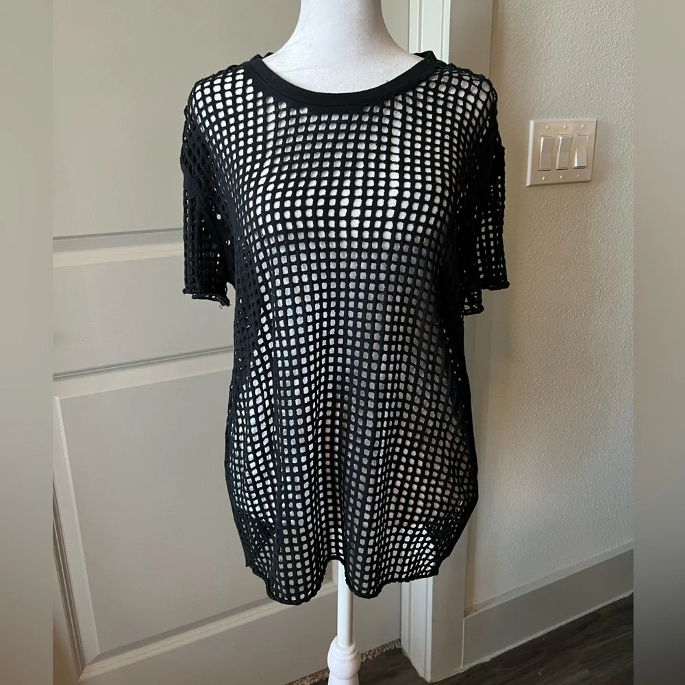 Black Mesh Women's Top